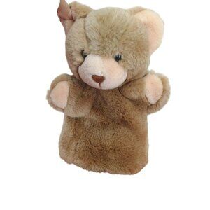 Vintage 24K Gold Polar Puff Plush Teddy Bear Hand Puppet‎